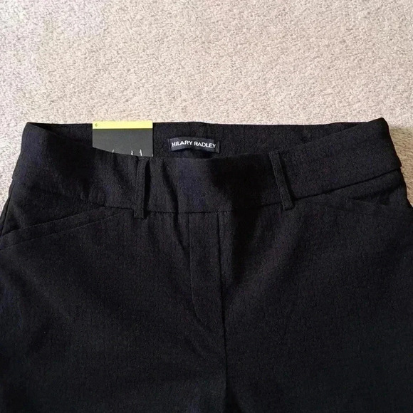 NWT Hilary Radley Black Pants Slim Leg Textured Stretch Size 6 Ankle-length Pant - Picture 3 of 11